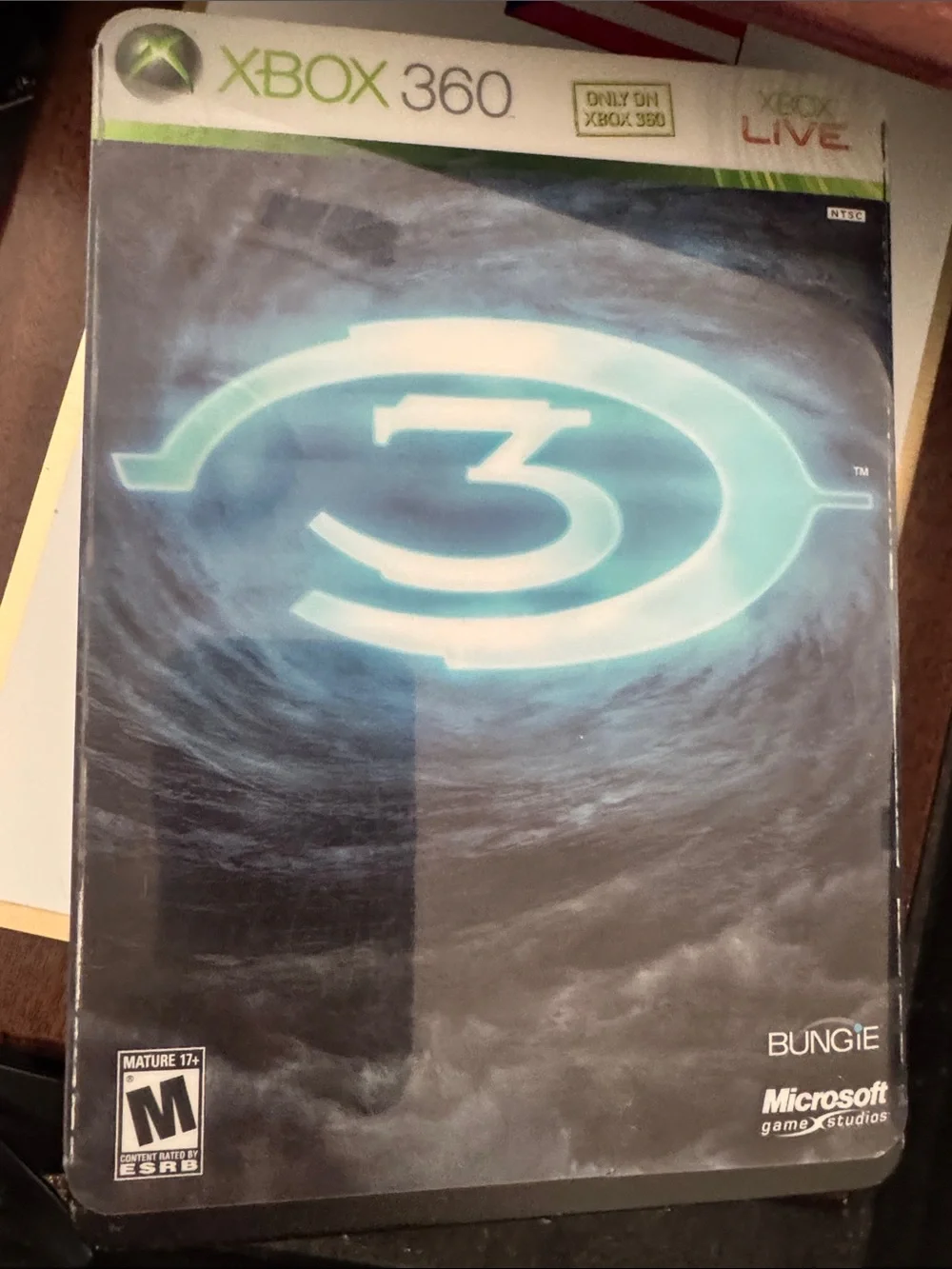 Microsoft Xbox 360 Halo 3 SteelBook with Cyan Emblem